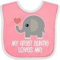 thumbnail image 3 of Inktastic Great Auntie Loves Me Elephant Boys or Girls Baby Bib, 3 of 4