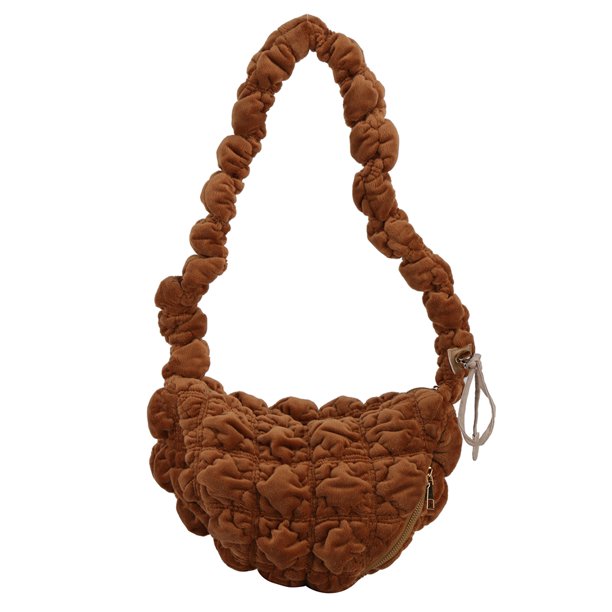 Bolso Bandolera Casual Terciopelo para Mujer 8640 Marrón