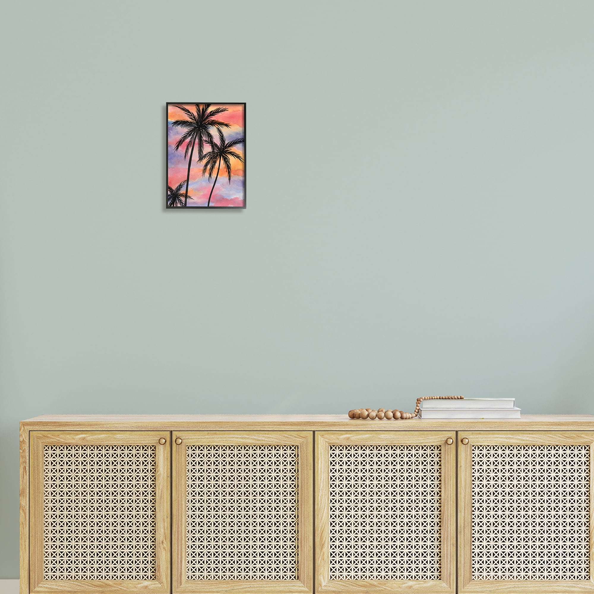 Stupell Industries Cloudy Sunset Sky Palm Tree Silhouette Warm Tropical, 11 x 14, Design by Nicholas Biscardi