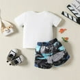 thumbnail image 4 of Toddler Boys Girls Short Sleeve Cartoon Dinosaur Prints T Shirt Pullover Tops Shorts Outfits, 4 of 4