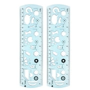 Uxcell 2pcs Unbreakable Flexible Rulers 20cm/8" Double Scale Shatterproof Folding Plastic Ruler, Light Blue