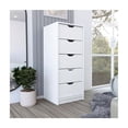 thumbnail image 2 of Pemberly Row Contemporary Engineered Wood 5-Drawers Dresser in White, 2 of 5