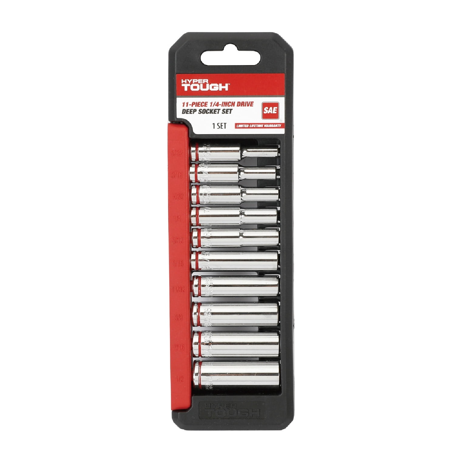 Hyper Tough 11-Piece 1/4-inch Drive Deep Socket Set (SAE)