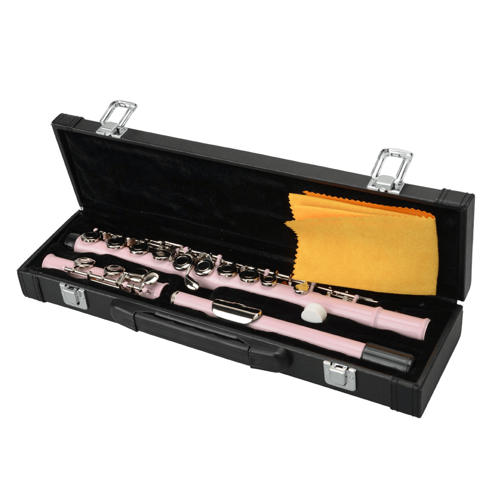 Tcbosik Holes Concert C Flute with Case, Cloth, Screwdriver, Lubricant and Cleaning Rod, Beginner Musical Instrument, Pink