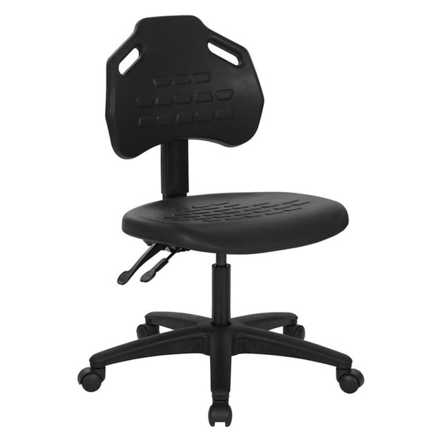 Scranton & Co Black Urethane Ergonomic Task Chair with Tilt and Back Angle