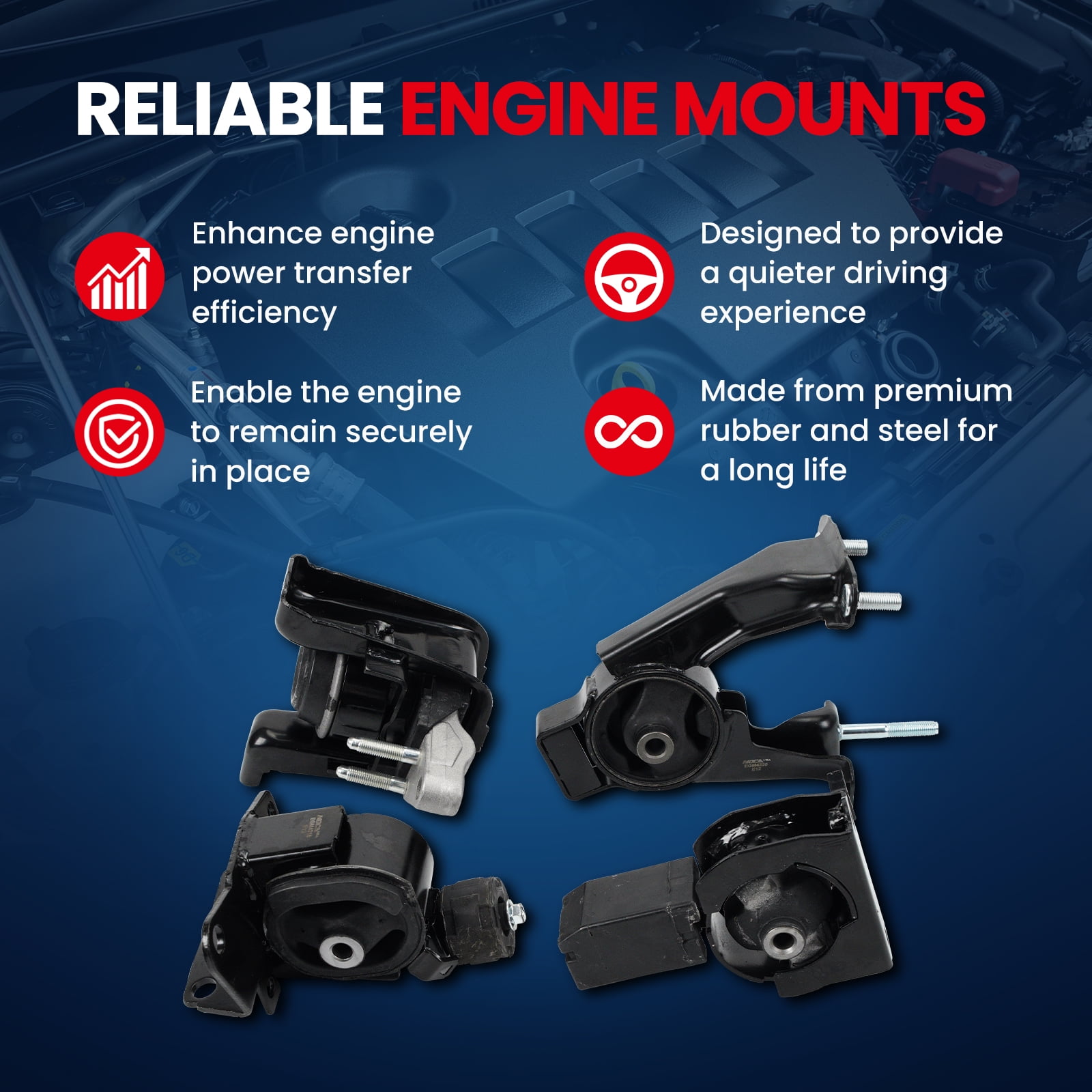 MOCA AUTOPARTS Engine Motor and Transmission Mount Kit Fit for 2003-2008 Toyota Corolla 1.8L & 2003-2006 Toyota Matrix 1.8L & 2003-2008 Pontiac Vibe 1.8L