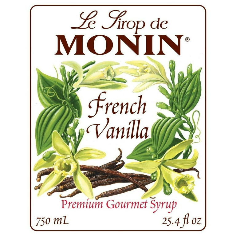  Monin - Organic Vanilla Syrup, Naturally Smooth Sweetness,  Great for Coffee, Shakes, and Cocktails, Gluten-Free, Non-GMO (750 ml) :  Grocery & Gourmet Food