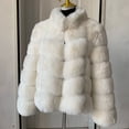 thumbnail image 3 of Abrigo de piel sintética para mujer, chaqueta mullida con cuello cuadrado, cálida, a la moda, para invierno, 3 of 5