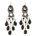 thumbnail image 1 of Silver-Tone & Black Metal -Dangle-Earrings Bead Accents #LQE3415, 1 of 2