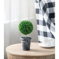 thumbnail image 2 of A&B Home 9" Artificial Plants Artifical Boxwood Topiary Tree Artificial Ball Shaped Tree w/Black Pulp Pot for Home Decor Indoor Faux Tabletop Plant Set of 2, 2 of 10