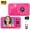 Cherry Rose Red, variant on Digital Camera, AF Lens Camera, MP3 Palyer & Camera Combo, 72MP Resolustion, 16X Digital Zoom with Built-In Battery, Gift for Teens, Girls, Boys