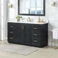thumbnail image 4 of Gazsi 60S" Wood Vanity in Black Oak with Composite Stone Top without Mirror, 4 of 13