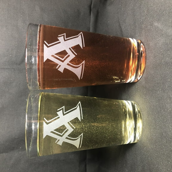16OZ MONOGRAM BEER GLASS A SET OF 2