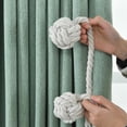 thumbnail image 3 of Labymos 1Pair Curtain Tiebacks Rope Curtain Rope Buckle Holdbacks with Double Ball, 3 of 8
