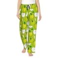 thumbnail image 1 of Fotbe Green Apple Pantalones de Pijama para Mujer, Pantalones de Dormir, Pantalones Pj con Cordón y Bolsillos-X-Large, 1 of 6