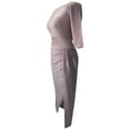 thumbnail image 4 of Moda mujer verano moda sexy sólido un hombro plisado Split Tenedor vestido Fridja  nbo573, 4 of 6