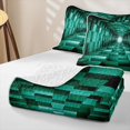 thumbnail image 4 of Castle Fairy Hippie Cube Tunnel Quilt Full 3-Piece,Tribal Block Full Bedspread Sets,Teal Black,1 Coverlet and 2 Pillowcases, 4 of 7