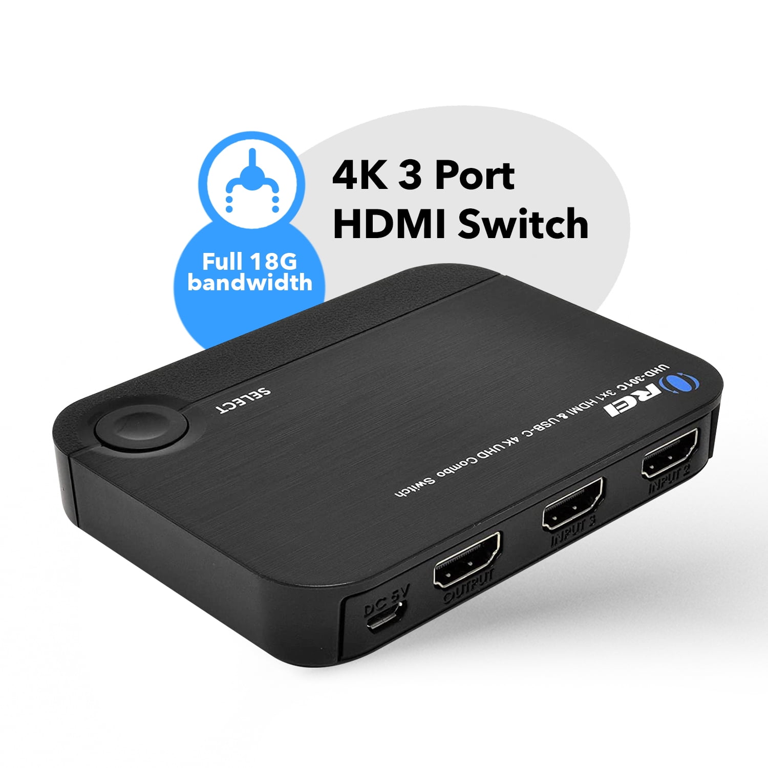 OREI 4K 3 Port 3x1 HDMI Switch, 2 HDMI + USB-C Input Connect Laptop, PC, on One Display TV Monitor - UltraHD HDCP 2.0 - Walmart.com