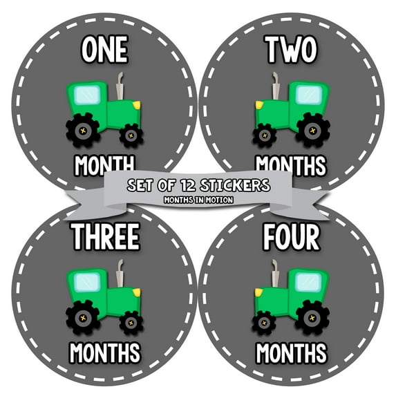 Months In Motion Baby Monthly Stickers - Baby Milestone Stickers - Newborn Boy Stickers - Month Stickers for Baby Boy - Baby Boy Stickers - Newborn Monthly Milestone Stickers …