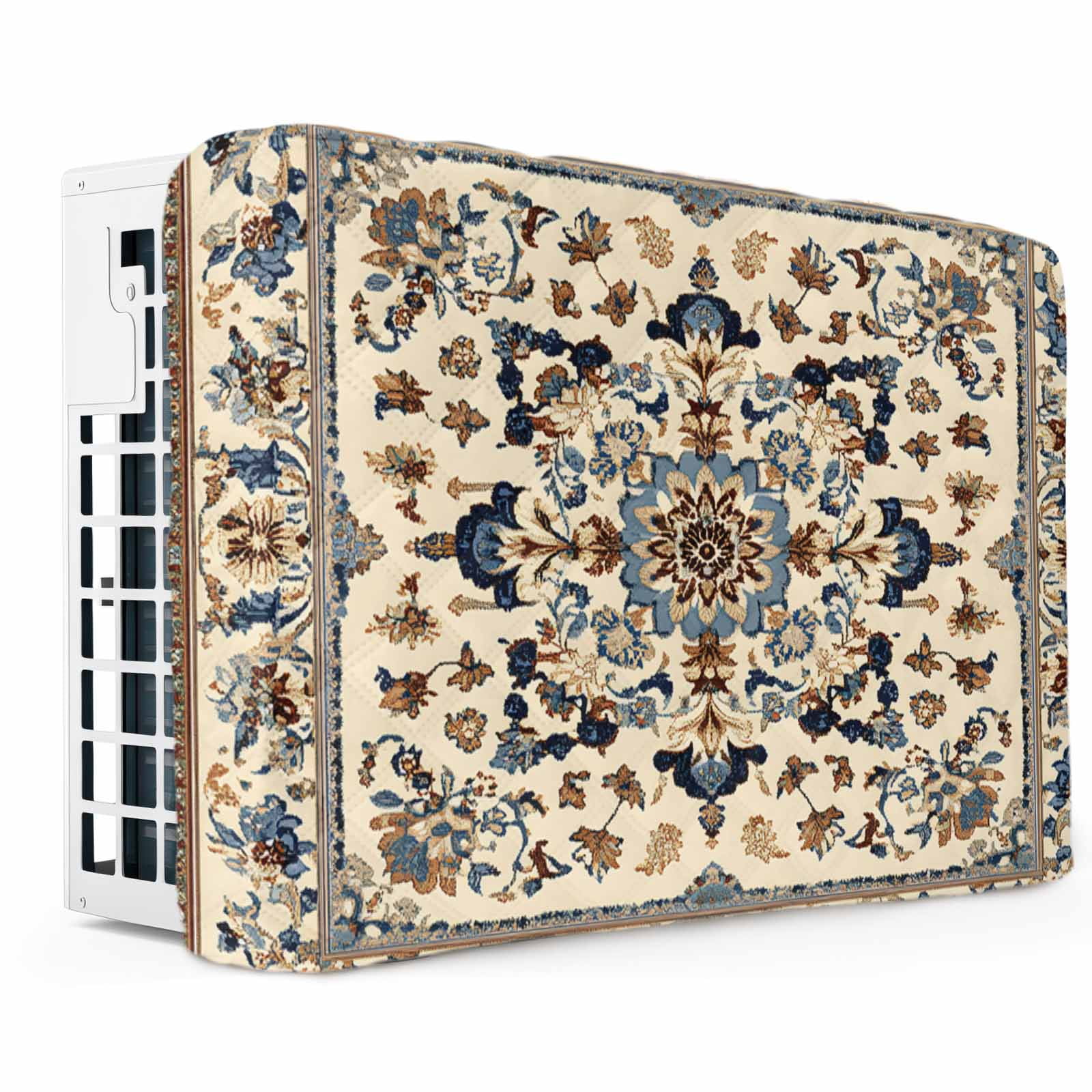 Boho Blue Brown Indoor Air Conditioner Covers for Window Units Southwestern Retro Geometric AC Cover for Inside Double Insulation Adjustable Waterproof Wall AC Cover Protector 28 x 20 x 3.5