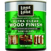 Absolute Coatings 14004 Last-N-Last Ultra Clear Waterbourne Wood Finish Semi Gloss Quart, Each