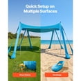 thumbnail image 5 of Beach Tent Sun Shelter UPF50+ Sun Protection 6.6 ft Tall 10 x 10 ft Easy Pop Up Beach Canopy with Sandbags Stability Poles Sand Shovels Portable Shade for Family Camping Fishing Blue, 5 of 11