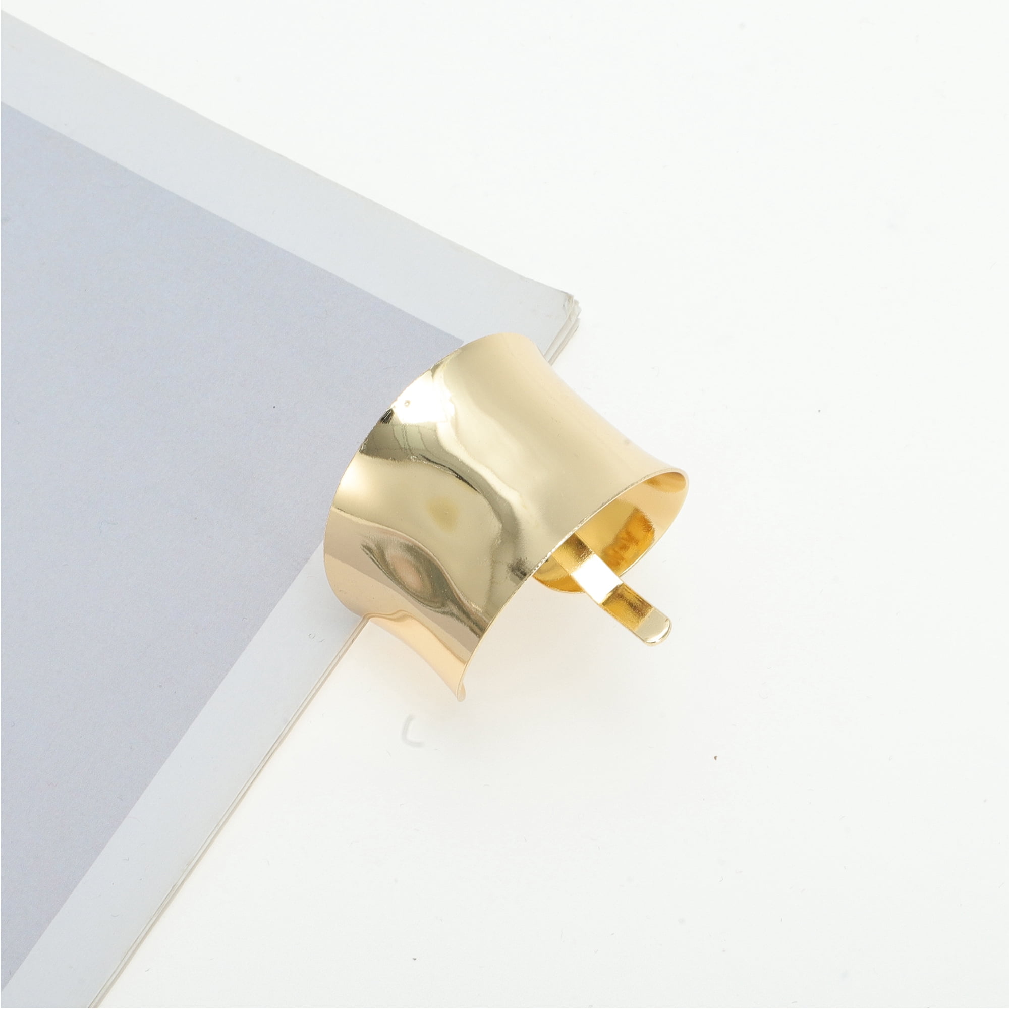 Unique Bargains Cylindrical Ponytail Buckle Hair Clip for Women Gold Tone