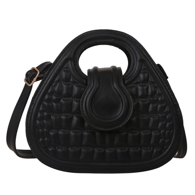 Bolso portátil de moda nueva personalidad bolso cuadrado pequeño bolso diagonal de cuero artificial negro