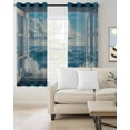 thumbnail image 2 of Coastal Blackout Curtains for Bedroom/Living Room, Thermal Insulated Kitchen Curtains, Window Nautical Beach Blue Seaside Grommet Darkening Window Treatment Drapes 42"x63"x2, 2 of 8