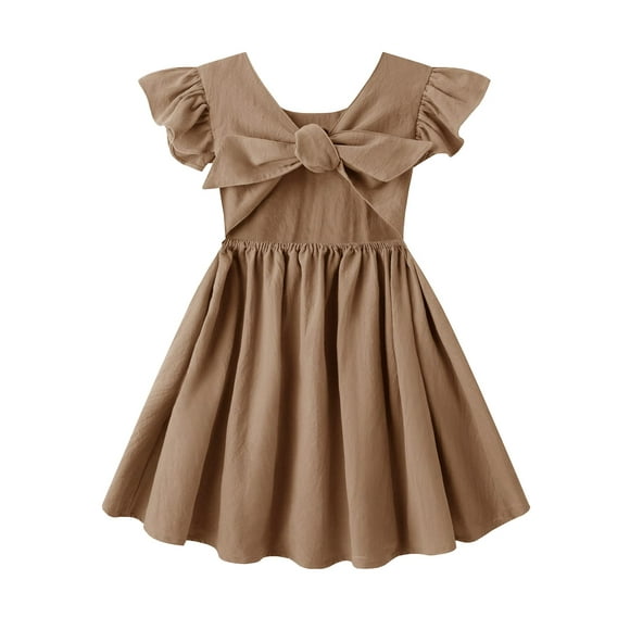 Vestido Dutebare para niña pequeña, algodón y lino, sin volantes