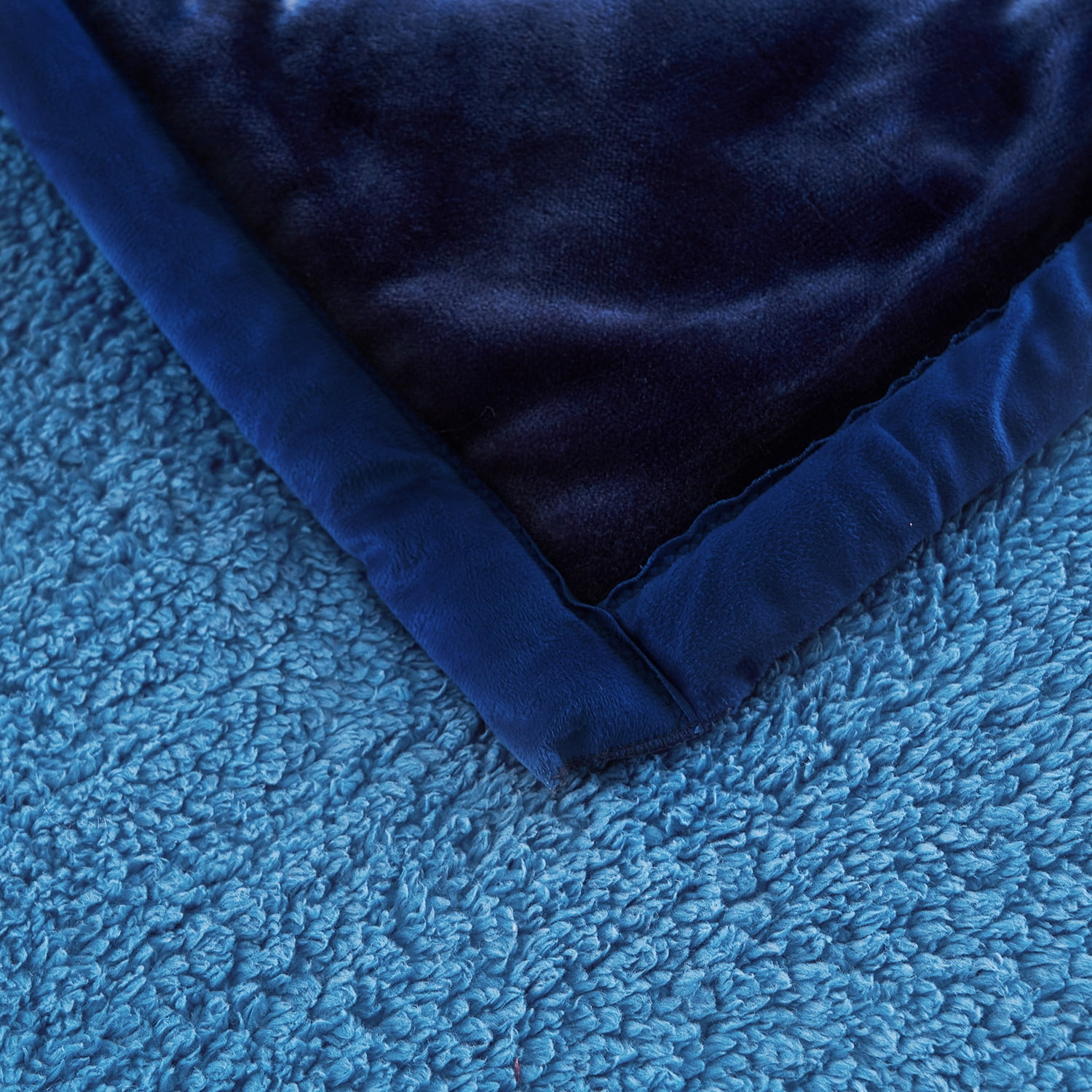 NC Warm King Sherpa Blanket,Thick Printed Flannel Fleece Borrego Blanket,79"x91",7.5lb