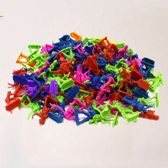 Toddmomy Plastic Army Figurines 50Pcs Mini Soldiers In Assorted Colors For Childrens Playset Use