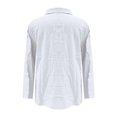 thumbnail image 5 of CIENVNSTG Cotton Linen Button Down Shirt for Women Henley Long Sleeve Blouses Lightweight Spring Summer Loose Solid Casual Work Tops White M, 5 of 5