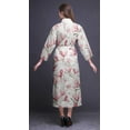 thumbnail image 3 of Bimba White Floral Saucer Magnolia Cotton Robe Women Lightweight Printed Crossover Robes Bridesmaid Getting Ready Shirt XL, 3 of 5