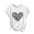 thumbnail image 2 of Women's Heart Print T Shirts Summer Funny Love Graphic Short Sleeve Tops for Teen Girl's, 2 of 4