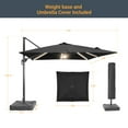 thumbnail image 2 of FLAME&SHADE 10*10FT Square Cantilever LED Umbrella For Your Outdoor Space – Solution-Dyed Fabric, Aluminum Frame, and Innovative 360° Rotation System,Black, 2 of 6