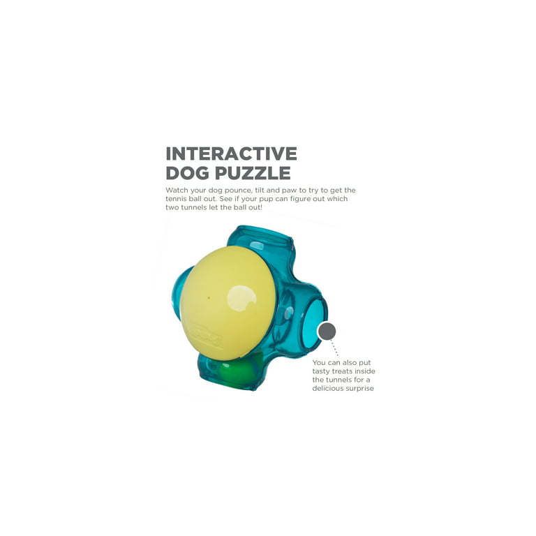 Outward Hound Tennis Maze Craze Dog Puzzle Toy, Blue, One-Size