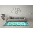 thumbnail image 3 of Ahgly Company Indoor Rectangle Oriental Light Blue Traditional Area Rugs, 7' x 9', 3 of 4