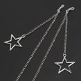 thumbnail image 3 of Non-slip popular metal glasses rope silver five-star pendant handmade glasses chain, 3 of 5