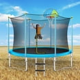 thumbnail image 6 of 8/10FT Trampoline for Kids, Round Outdoor Recreational Trampoline with Safety Enclosure Net, Basketball Hoop and Ladder, Baby Trampoline Toys for Boy and Girl, 6 of 7