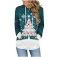 thumbnail image 2 of Hoodies for Women Christmas Pullover Sweatshirts Casual Long Sleeve Drawstring Hooded Tops with Pocket Holiday Cozy Fall Tunic Top, 2 of 6