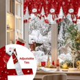 thumbnail image 5 of Christmas Red Snowman Tie Up Valances Curtain, White Pine Tree Xmas Ballssnowflakes Adjustable Rod Pocket Short Window Treatment Tie Up Curtains Valances for Kitchen Living Room Bathroom 42x18 Inches, 5 of 9