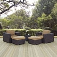 thumbnail image 1 of Modway Convene Wicker Rattan 5-Piece Outdoor Patio Furniture Set in Espresso Mocha, 1 of 9