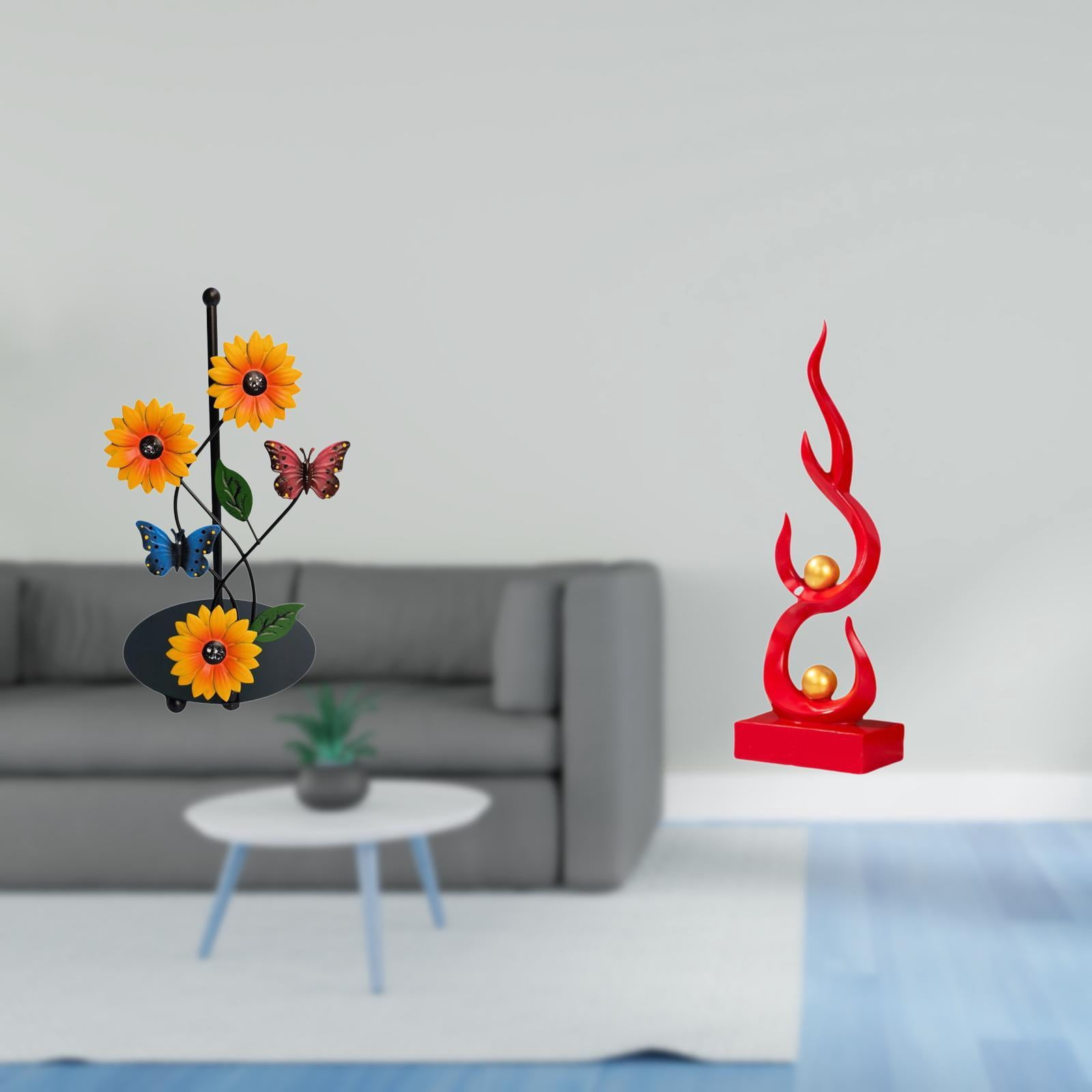 Fiocias Abstract Fire Sculpture Toilet Paper Holder Paper Towel Holder Countertop Kitchen Roll Holders Standing Paper Towel Iron Resin Functional Decor Suitab
