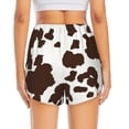 thumbnail image 2 of Lsque Brown Cow Printed Women's Running Shorts with Liner Pockets,Elastic Quick Dry Workout Athletic Gym Yoga Shorts,Womens High Waist Shorts-Large, 2 of 9