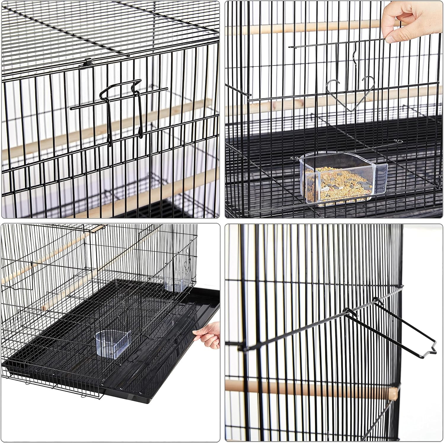 Favory 30'' Length Flight Bird Cage Iron Flight Parrot Cage for Small Parrots Parakeets Cockatiels Budgies Conures Quaker Parrot