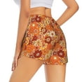 thumbnail image 3 of Xecao's Hippie Flower for a double-layer running short for women, perfect for gym, tennis, and more, featuring a convenient pocket., 3 of 9