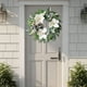 thumbnail image 5 of xihome Corona navideña artificial para colgar en la puerta, decoracin de flores de plstico, 55 cm (21,65 pulgadas), color verde., 5 of 6