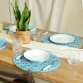 thumbnail image 5 of Paper Braided Round Placemats Natural Non-Slip Heat Resistant Table Mats for Dining Tables Farmhouse Woven Indoor & Outdoor Place mats for Thanksgiving., 5 of 7