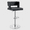 B-Black, Silver, variant on Adjustable Bar Stools Set of 2 Black PU Leather Gold Metal 35.4"-44" for Bar